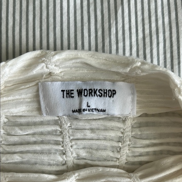 The Workshop Smocked Mock Neck Women's Long Sleeve Top Large - Picture 5 of 7